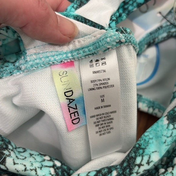 Sundazed Riley Snake-Print Stappy Bikini Bottoms Black Size Small NWT - Picture 7 of 9